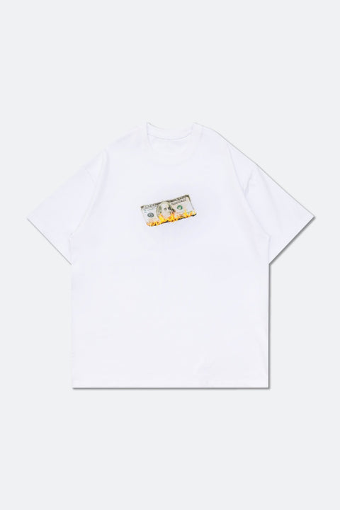 GROCERY BURNING DOLLAR GRAPHIC TEE/ WHITE - GROGROCERY