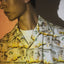 GROCERY BURNING DOLLAR PRINTED SHORT SLEEVE SHIRT/ LIGHT YELLOW - GROGROCERY