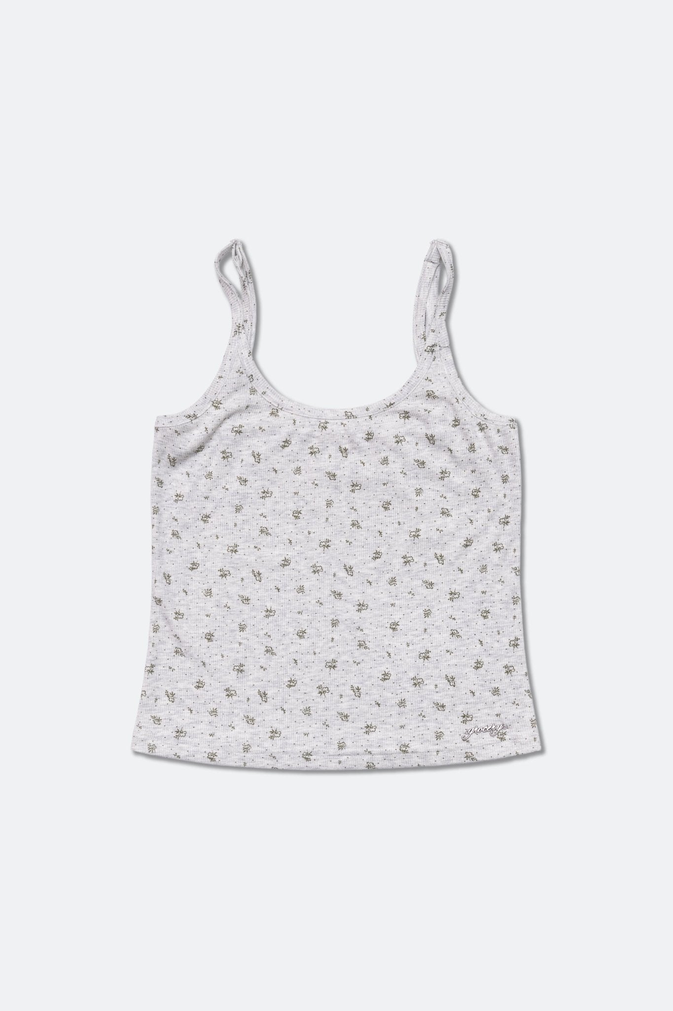 GROCERY CAMISOLE TANK TOP/ GREY FLORAL - GROGROCERY