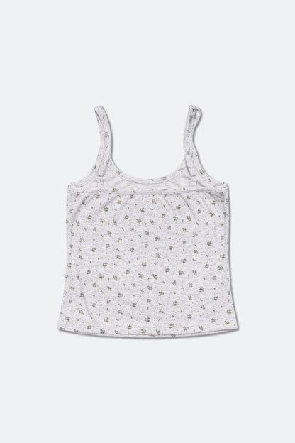 GROCERY CAMISOLE TANK TOP/ GREY FLORAL - GROGROCERY