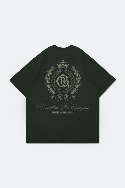 ⁠GROCERY COLLEGE EMBLEM GRAPHIC TEE/ BRITISH GREEN - GROGROCERY