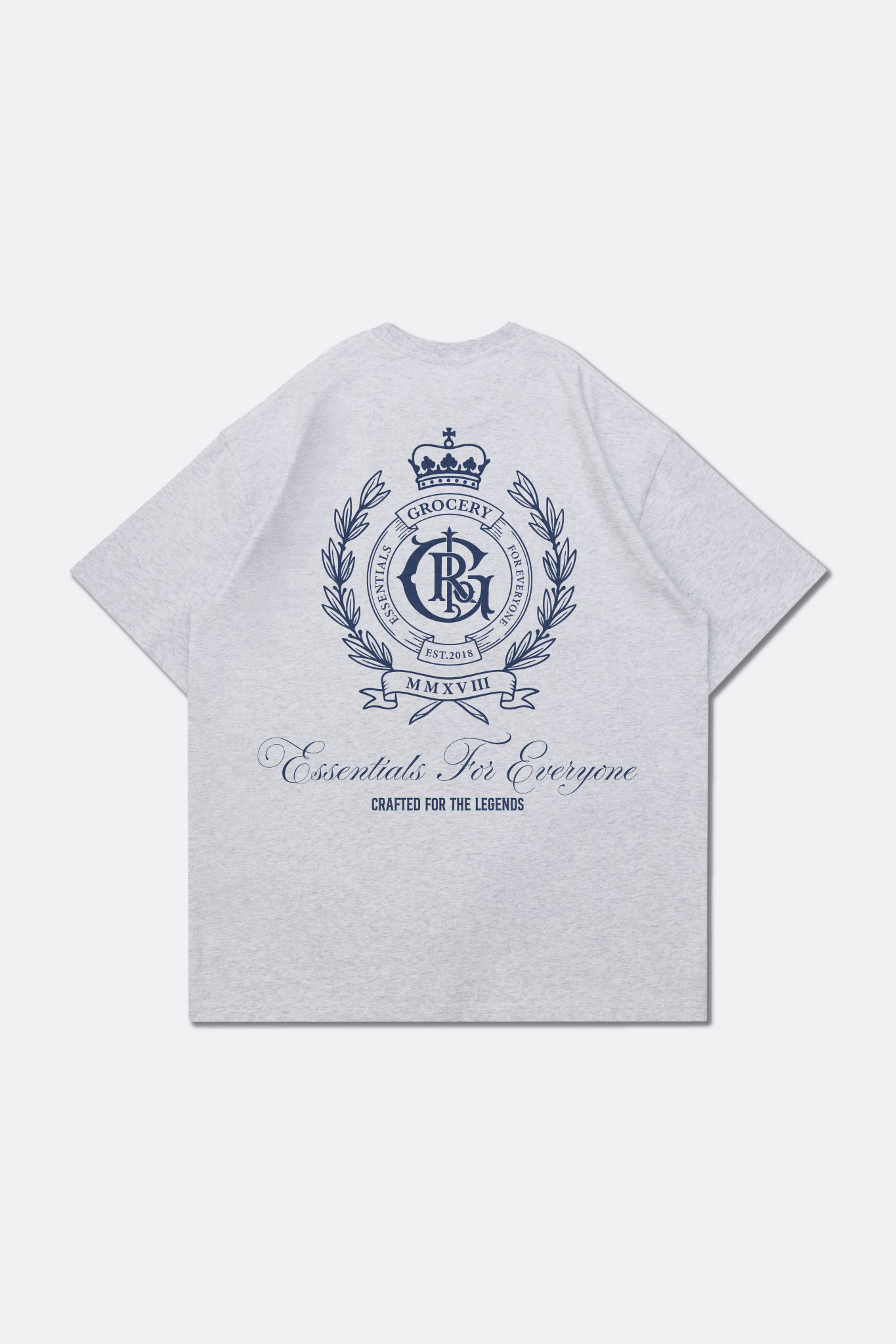 GROCERY COLLEGE EMBLEM GRAPHIC TEE/ HEATHER GREY - GROGROCERY