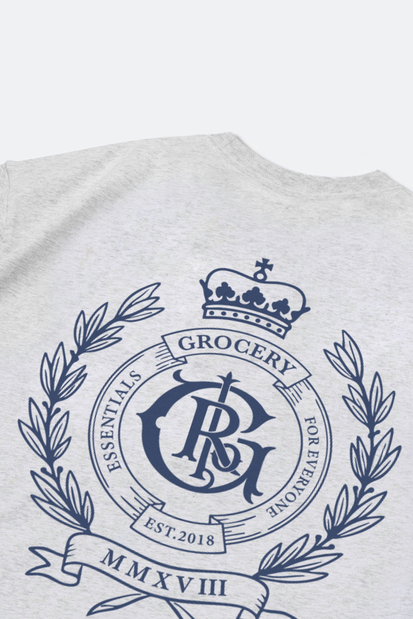 GROCERY COLLEGE EMBLEM GRAPHIC TEE/ HEATHER GREY - GROGROCERY