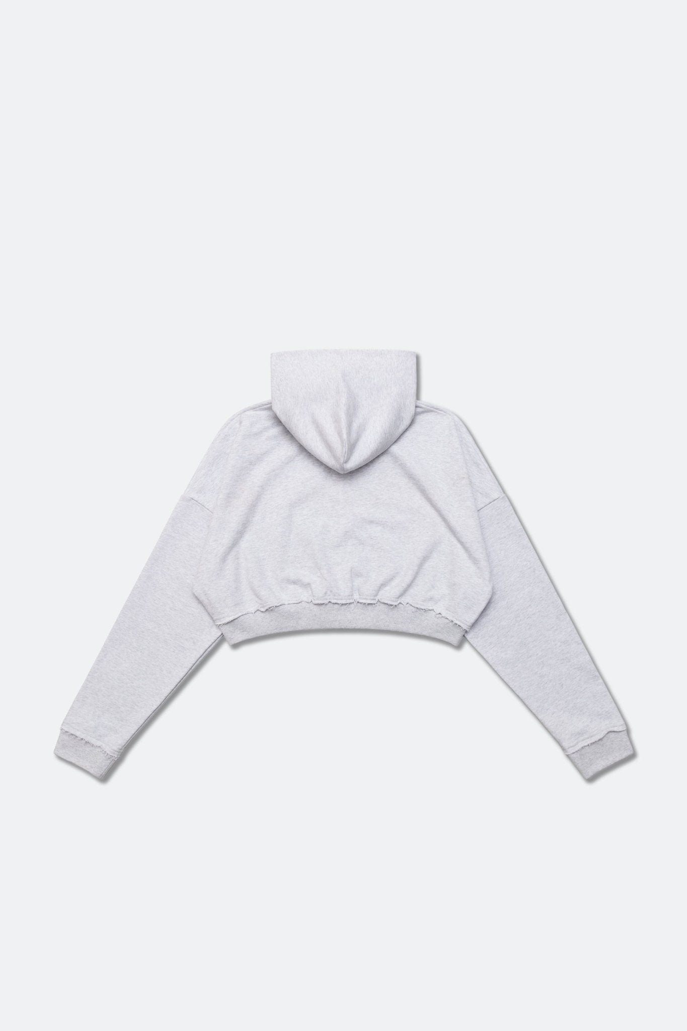 GROCERY COLLEGE LOGO CROPPED ZIP UP HOODIE/ GREY - GROGROCERY