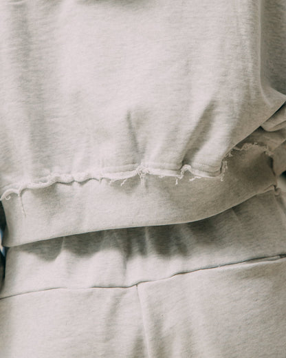 GROCERY COLLEGE LOGO CROPPED ZIP UP HOODIE/ GREY - GROGROCERY