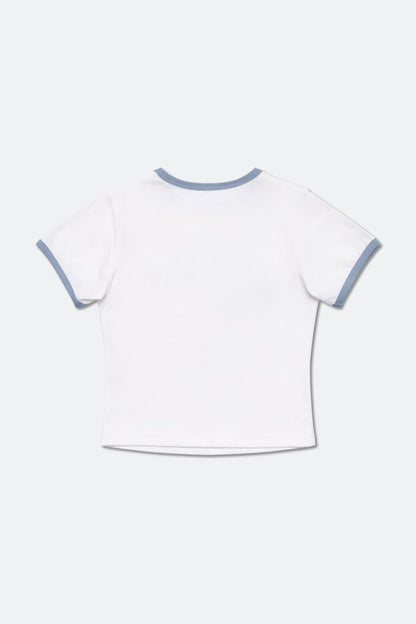GROCERY COLLEGE LOGO RINGER BABY TEE/ WHITE - GROGROCERY