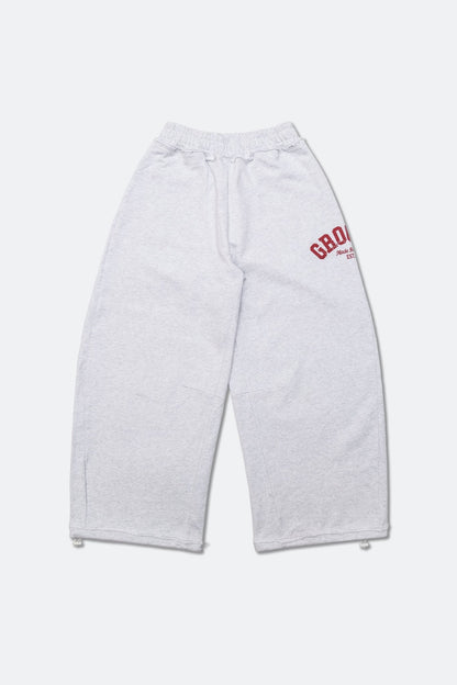 GROCERY COLLEGE LOGO WIDE LEG SWEATPANTS/ GREY - GROGROCERY