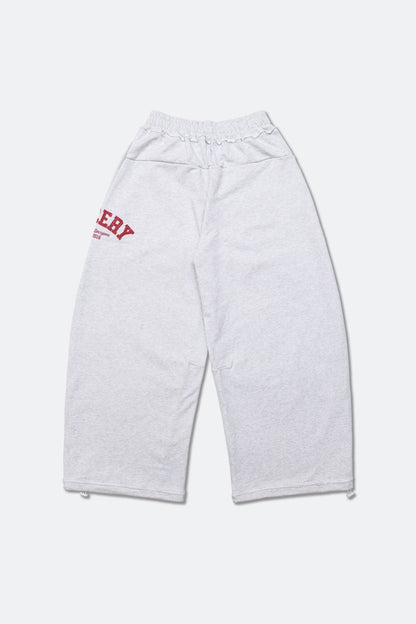 GROCERY COLLEGE LOGO WIDE LEG SWEATPANTS/ GREY - GROGROCERY