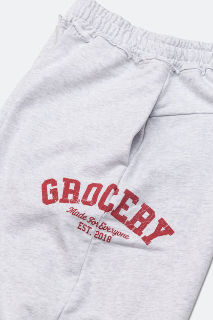 GROCERY COLLEGE LOGO WIDE LEG SWEATPANTS/ GREY - GROGROCERY