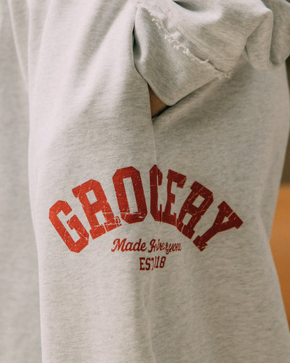 GROCERY COLLEGE LOGO WIDE LEG SWEATPANTS/ GREY - GROGROCERY