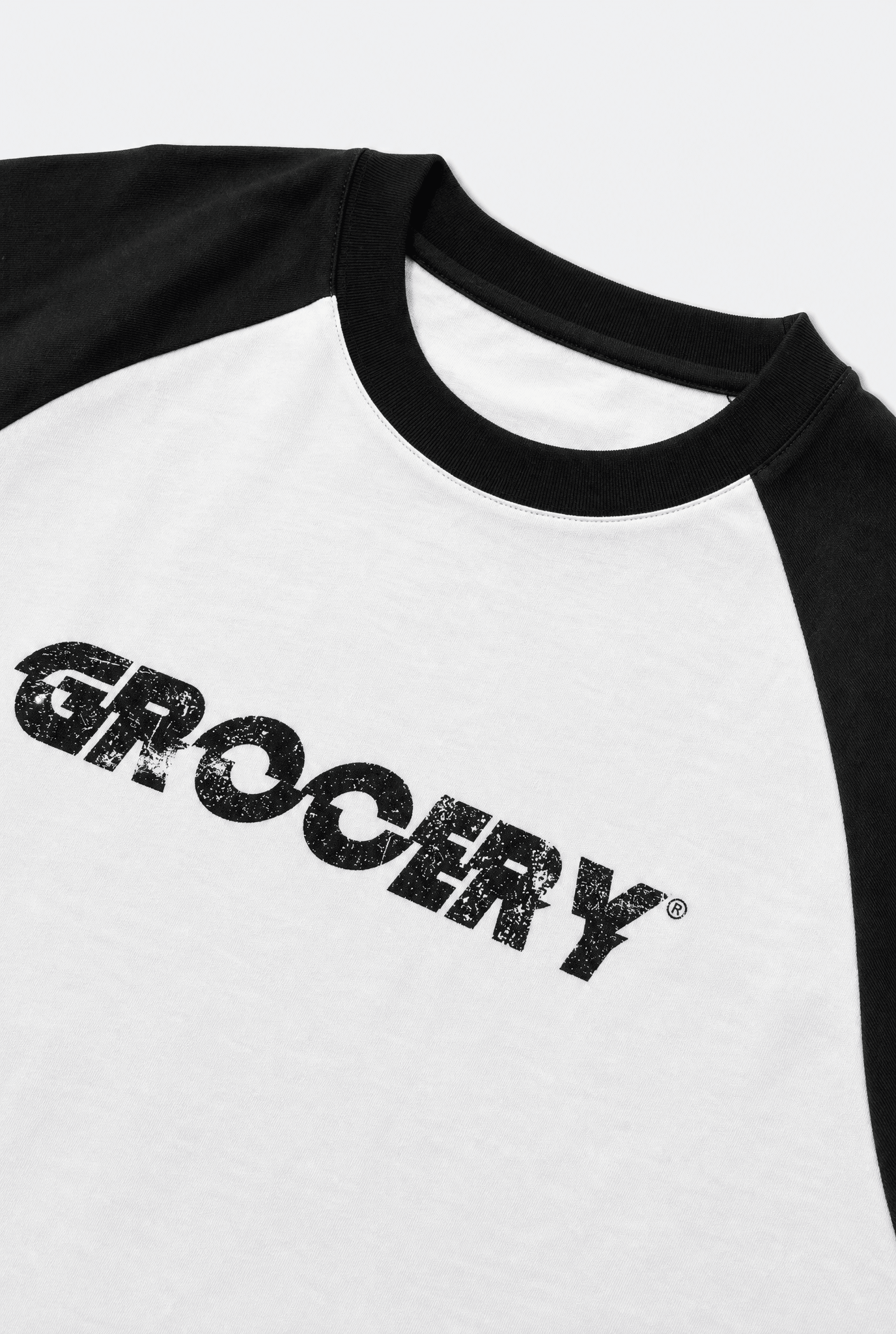 GROCERY CONTRAST RAGLAN LOGO TEE/ BLACK - GROGROCERY