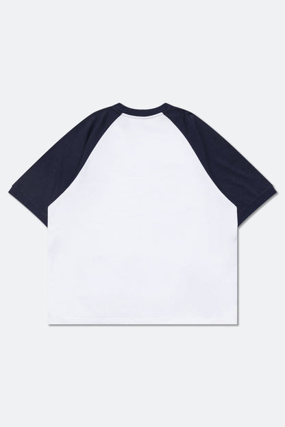 GROCERY CONTRAST RAGLAN LOGO TEE/ WHITE - GROGROCERY