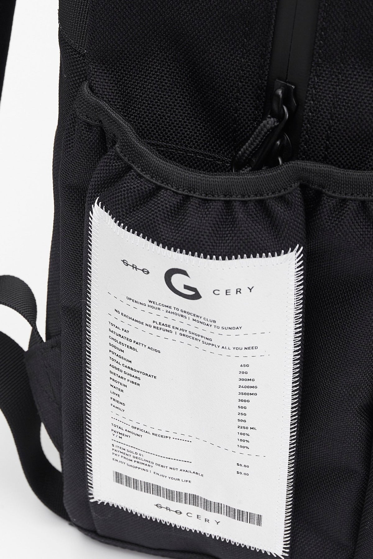 GROCERY CORDURA 32L DOUBLE POCKET DAYPACK/ BLACK - GROGROCERY