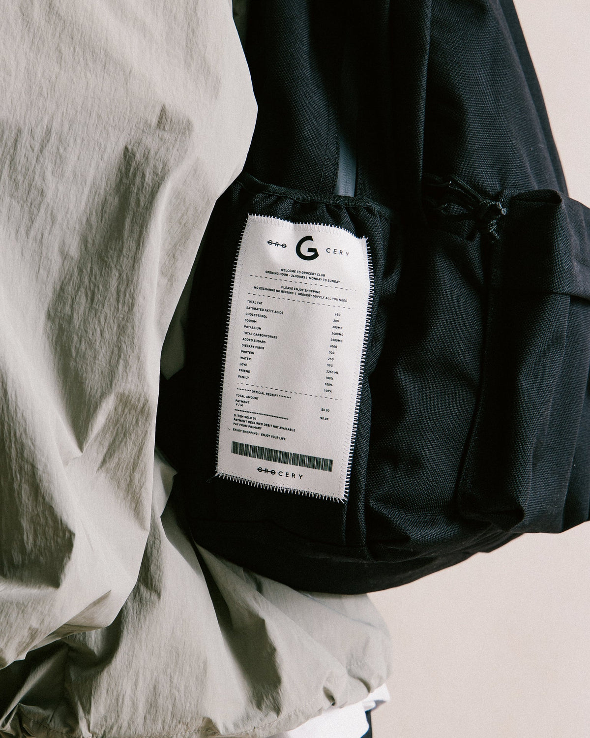 GROCERY CORDURA 32L DOUBLE POCKET DAYPACK/ BLACK - GROGROCERY