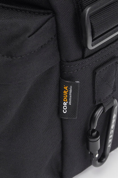 GROCERY CORDURA DOUBLE POCKET SHOULDER BAG/ BLACK - GROGROCERY