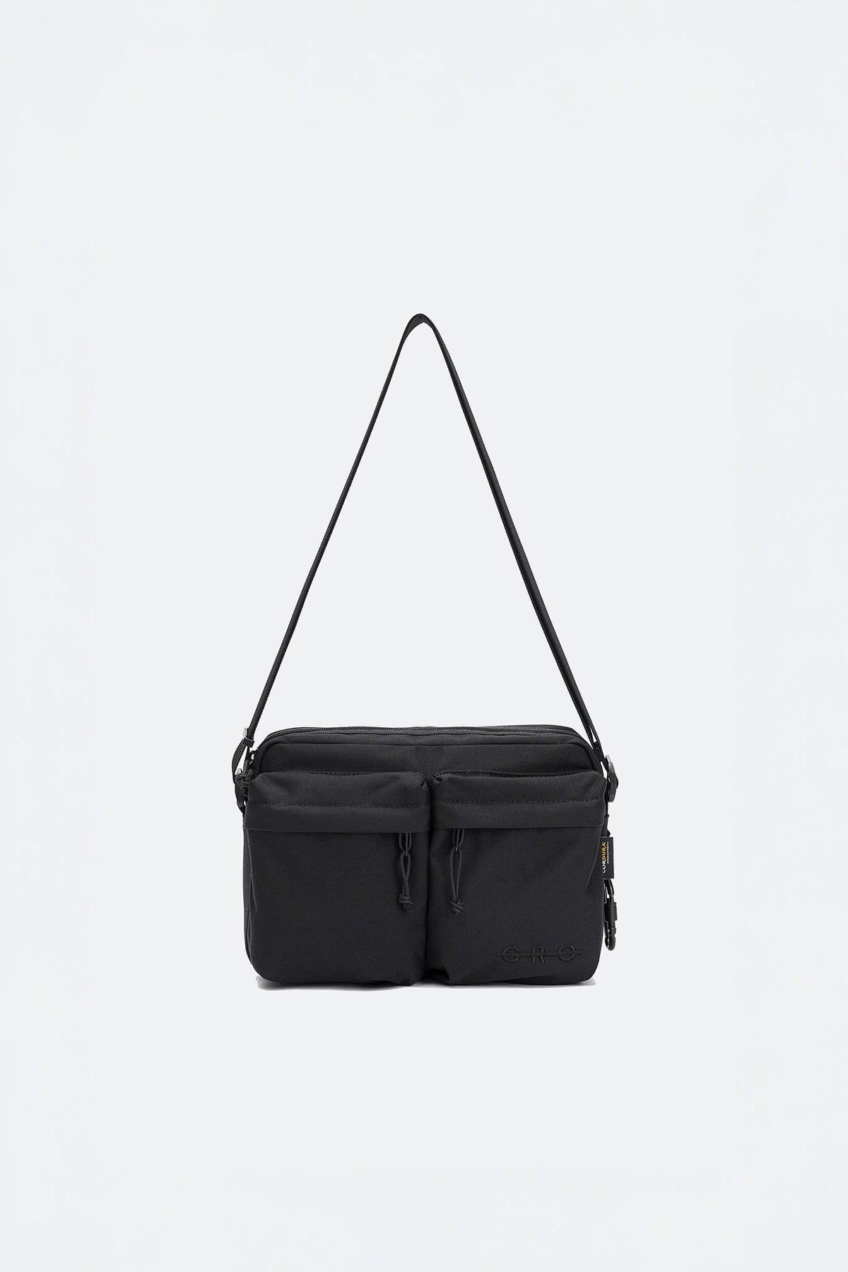 GROCERY CORDURA DOUBLE POCKET SHOULDER BAG/ BLACK - GROGROCERY