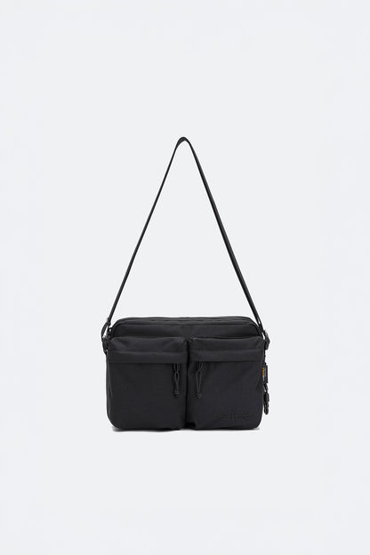 GROCERY CORDURA DOUBLE POCKET SHOULDER BAG/ BLACK - GROGROCERY