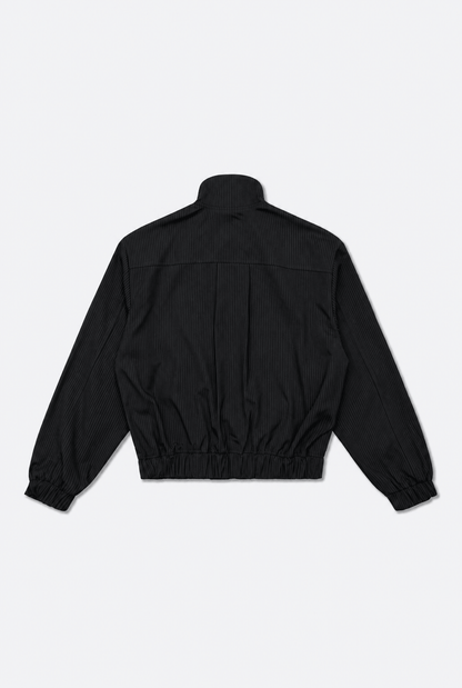 GROCERY CROPPED PINSTRIPE JACKET/ BLACK - GROGROCERY