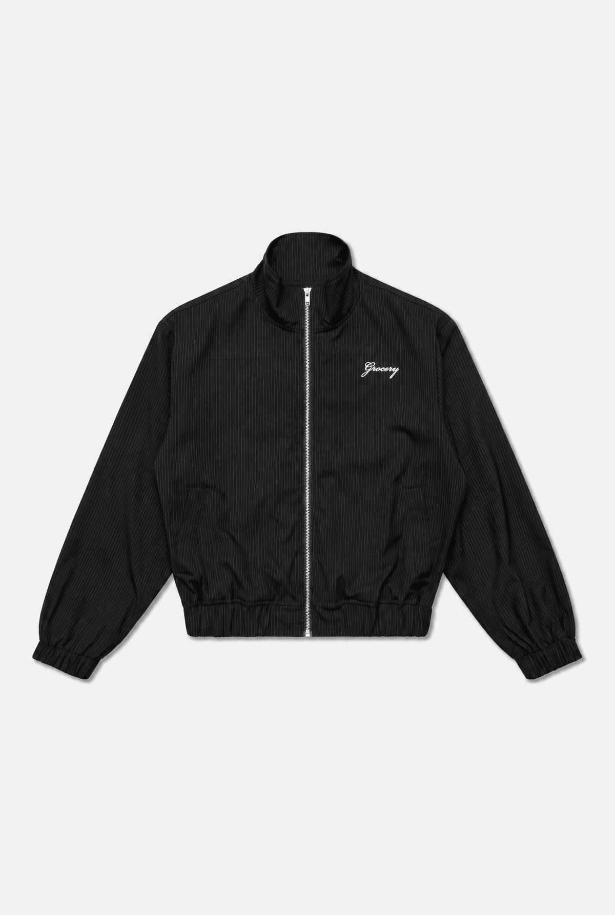 GROCERY CROPPED PINSTRIPE JACKET/ BLACK - GROGROCERY