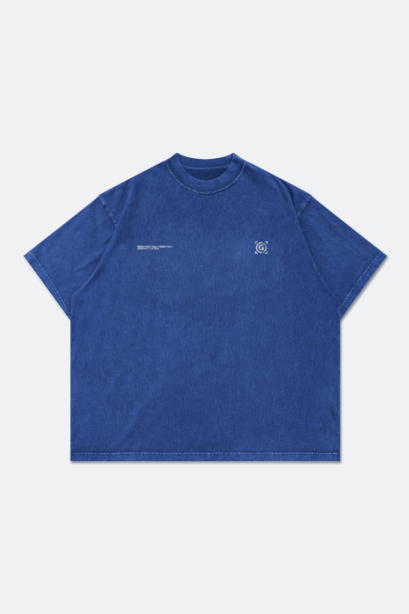 GROCERY DAILY ESSENTIALS WASHED GRAPHIC BOXY TEE/ BLUE - GROGROCERY