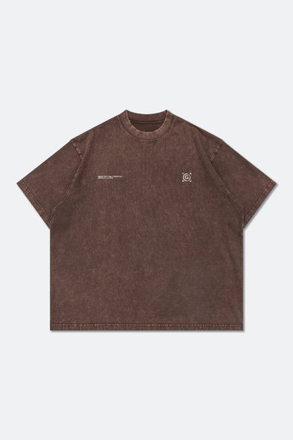 GROCERY DAILY ESSENTIALS WASHED GRAPHIC BOXY TEE/ BROWN - GROGROCERY