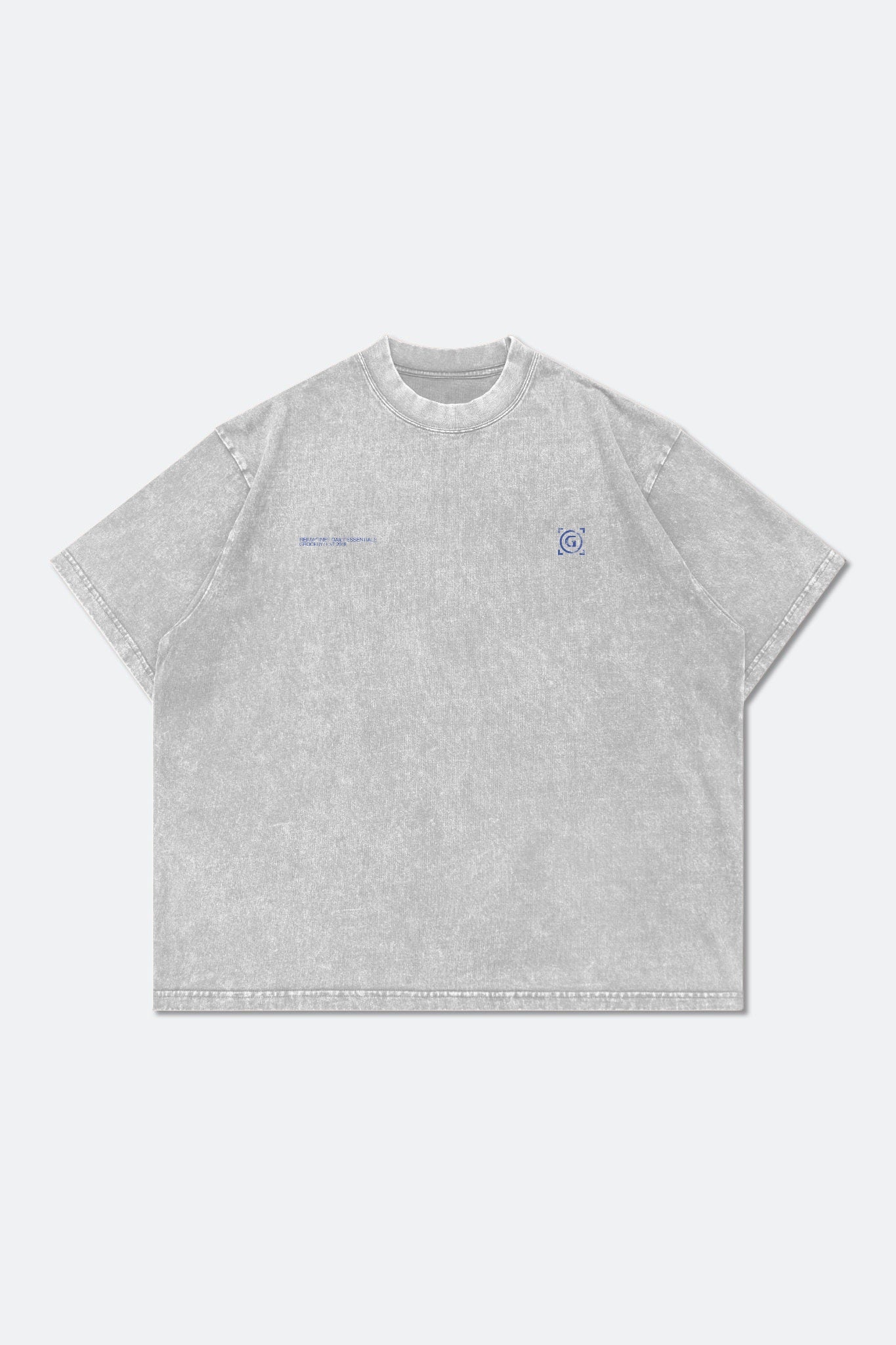 GROCERY DAILY ESSENTIALS WASHED GRAPHIC BOXY TEE/ GREY - GROGROCERY