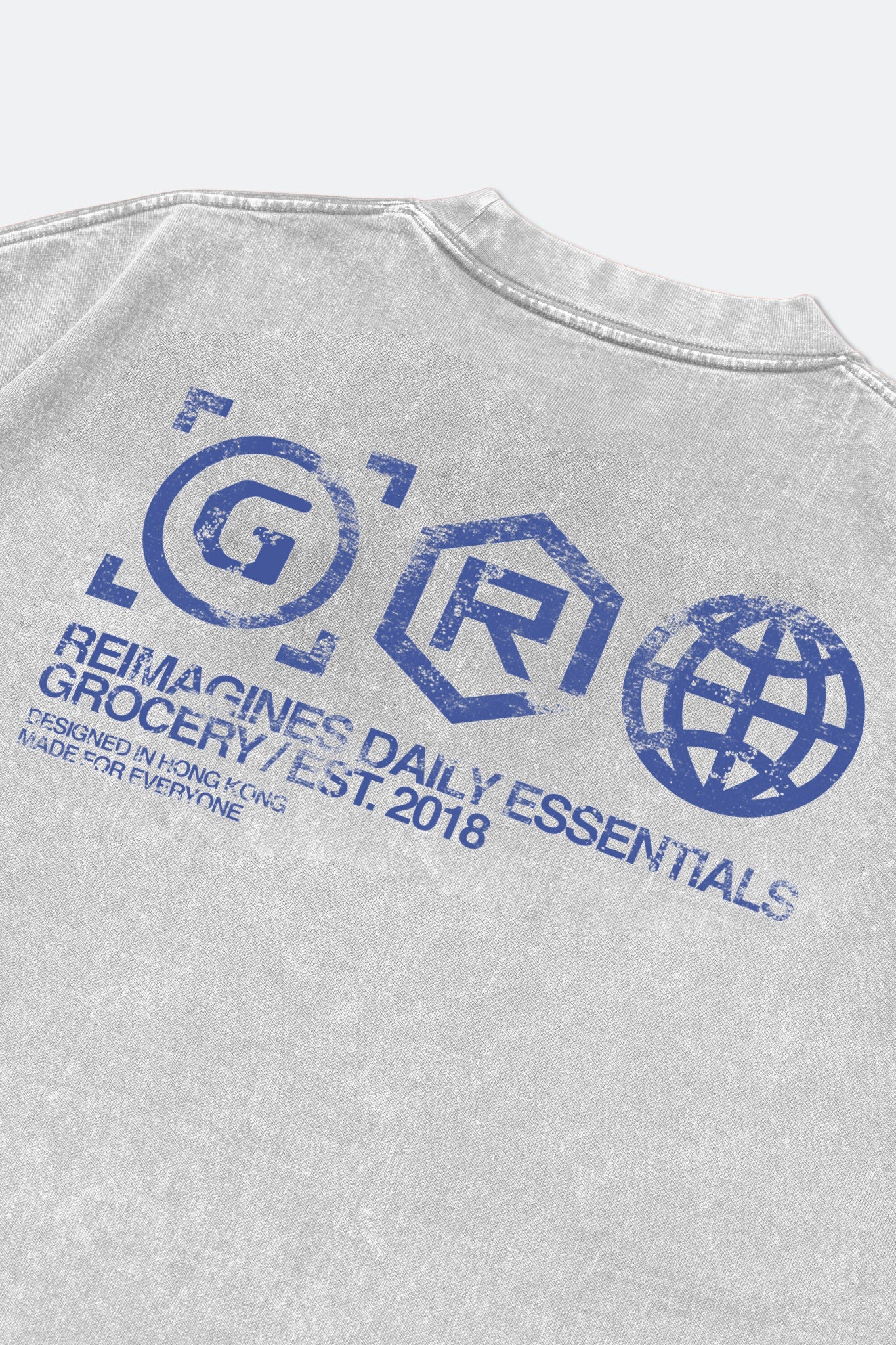 GROCERY DAILY ESSENTIALS WASHED GRAPHIC BOXY TEE/ GREY - GROGROCERY