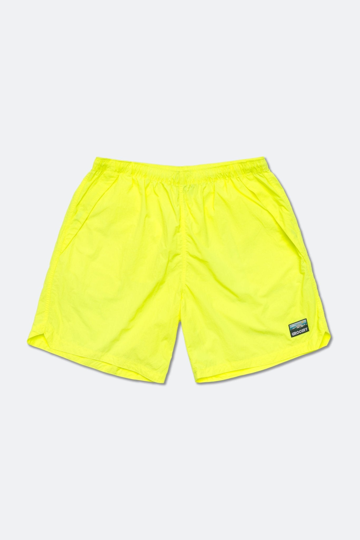 GROCERY DAILY NYLON SHORTS/ NEON YELLOW - GROGROCERY