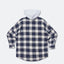 GROCERY DETACHABLE HOOD CHECK OVERSHIRT/ NAVY & WHITE - GROGROCERY