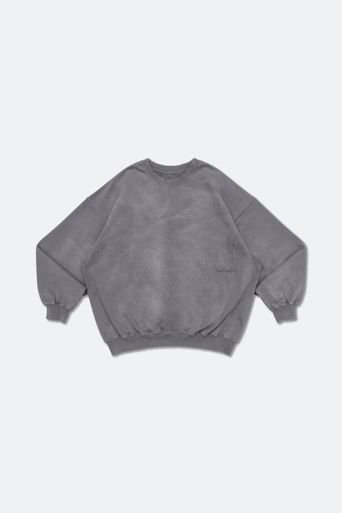 GROCERY DIRTY WASHED INVOICE CREWNECK SWEATER/ WASHED GREY - GROGROCERY