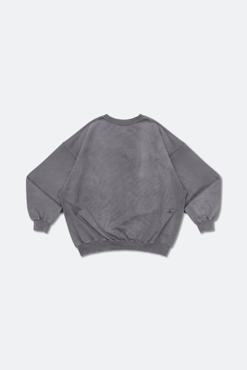 GROCERY DIRTY WASHED INVOICE CREWNECK SWEATER/ WASHED GREY - GROGROCERY