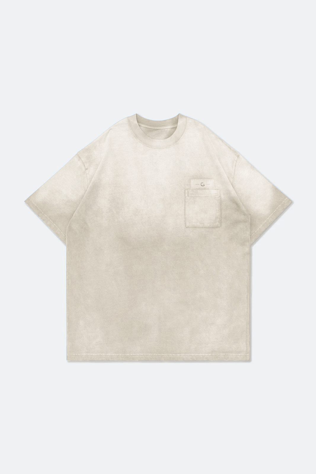 GROCERY DIRTY WASHED INVOICE POCKET TEE/ FADED CREAM - GROGROCERY