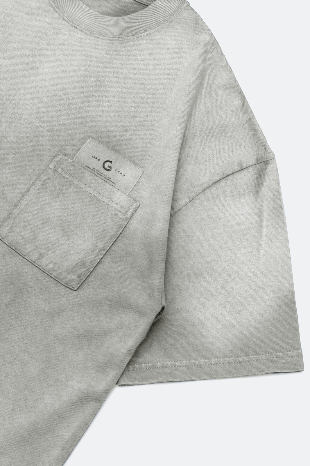 GROCERY DIRTY WASHED INVOICE POCKET TEE/ FADED GREY - GROGROCERY
