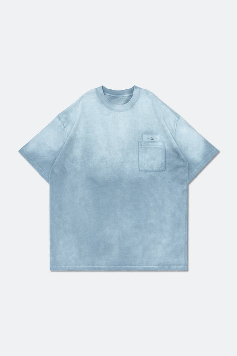 GROCERY DIRTY WASHED INVOICE POCKET TEE/ FADED SKY BLUE - GROGROCERY