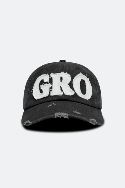 GROCERY DISTRESSED LOGO WASHED CAP/ BLACK - GROGROCERY