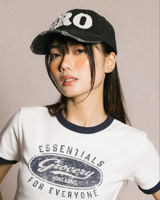 GROCERY DISTRESSED LOGO WASHED CAP/ BLACK - GROGROCERY