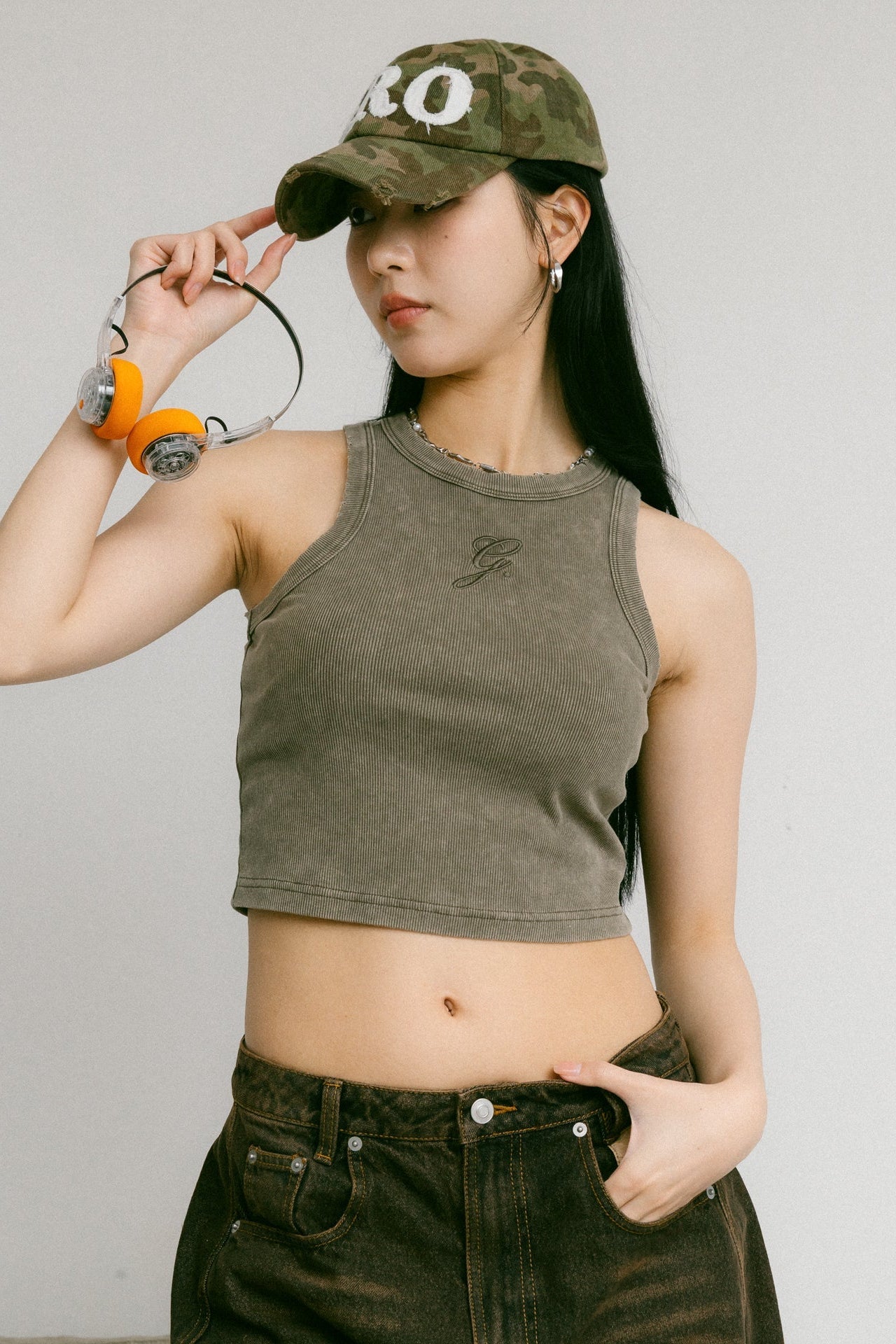 GROCERY DISTRESSED LOGO WASHED CAP/ CAMO - GROGROCERY