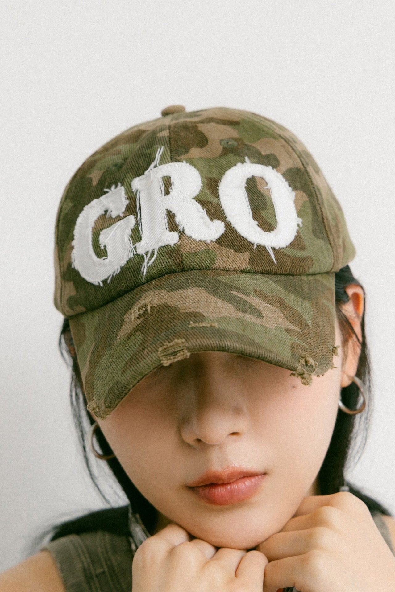 GROCERY DISTRESSED LOGO WASHED CAP/ CAMO - GROGROCERY