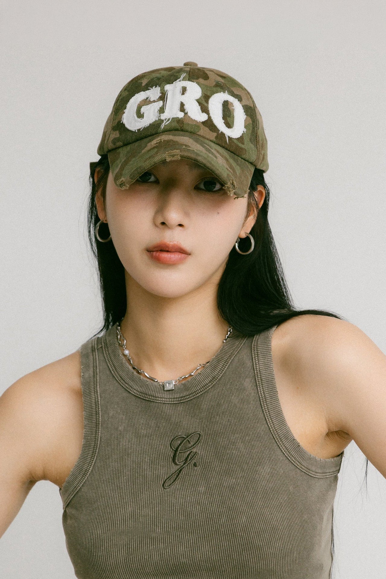 GROCERY DISTRESSED LOGO WASHED CAP/ CAMO - GROGROCERY