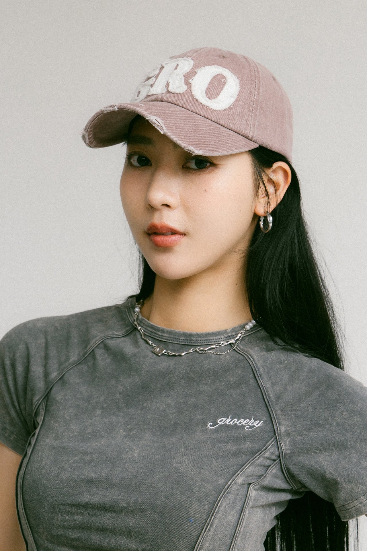 GROCERY DISTRESSED LOGO WASHED CAP/ DUSTY PINK - GROGROCERY