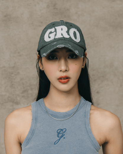 GROCERY DISTRESSED LOGO WASHED CAP/ GREY - GROGROCERY