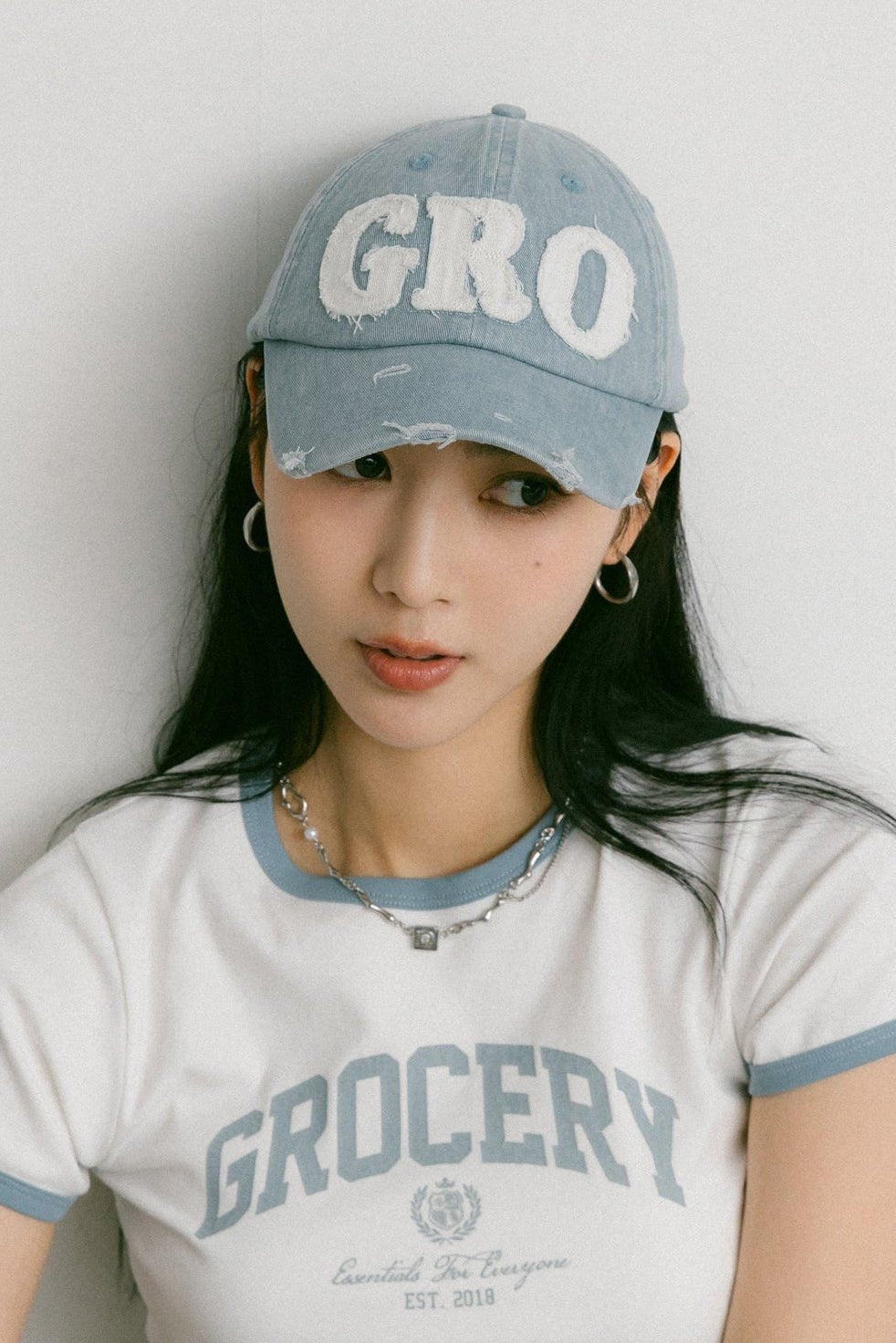GROCERY DISTRESSED LOGO WASHED CAP/ LIGHT BLUE - GROGROCERY