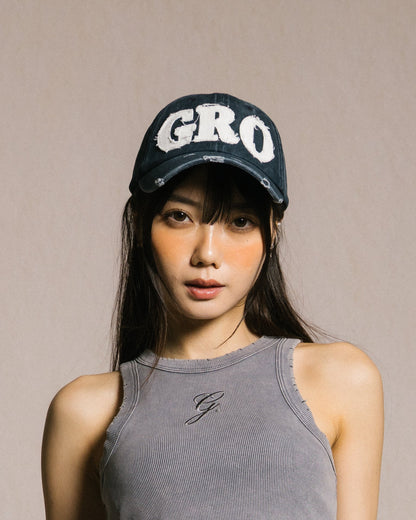 GROCERY DISTRESSED LOGO WASHED CAP/ NAVY - GROGROCERY