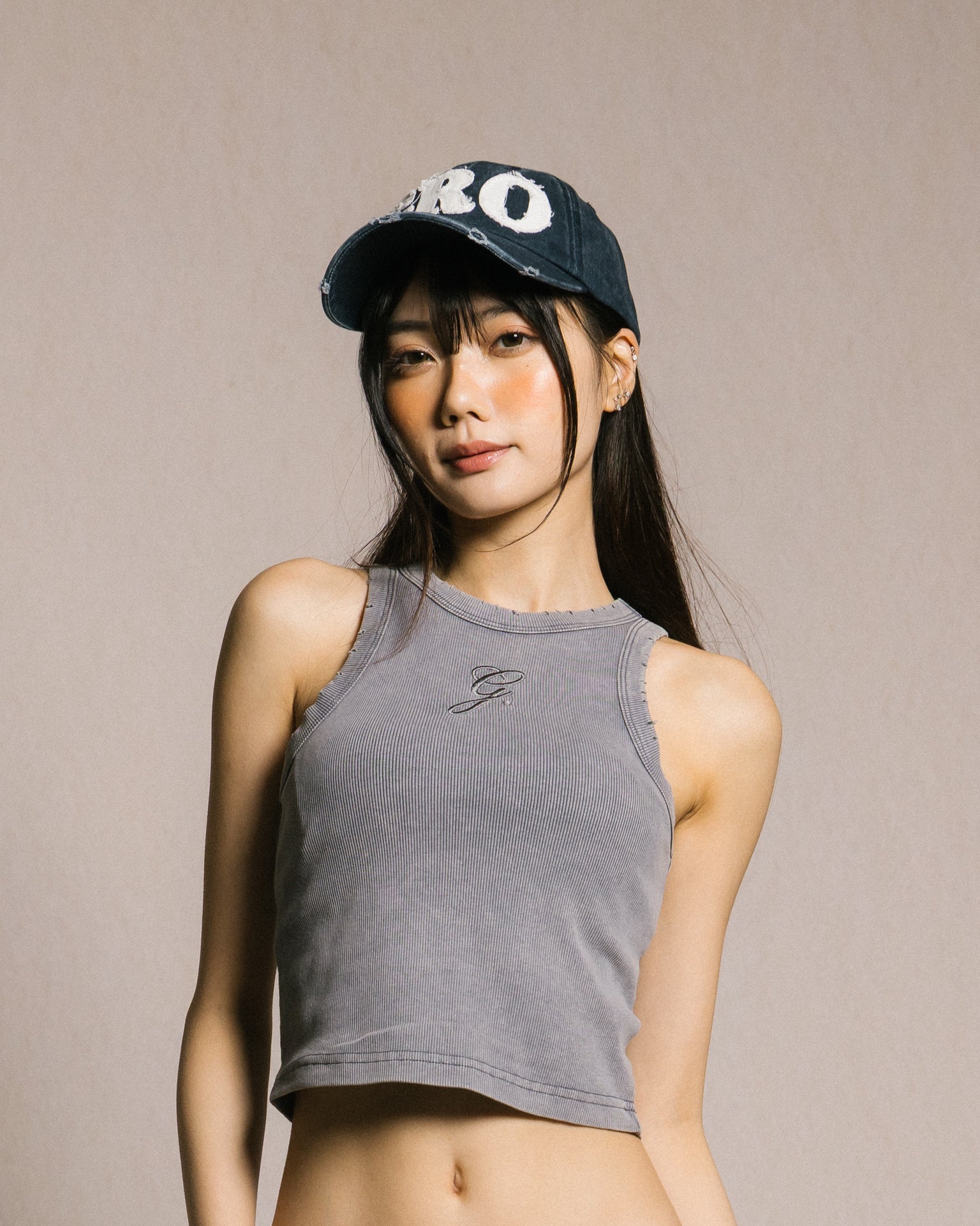 GROCERY DISTRESSED LOGO WASHED CAP/ NAVY - GROGROCERY