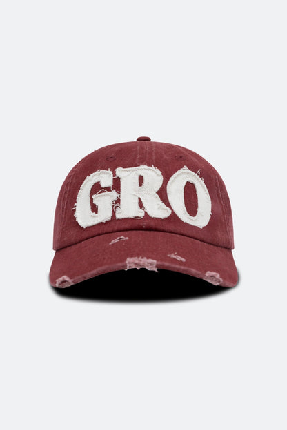 GROCERY DISTRESSED LOGO WASHED CAP/ RED - GROGROCERY
