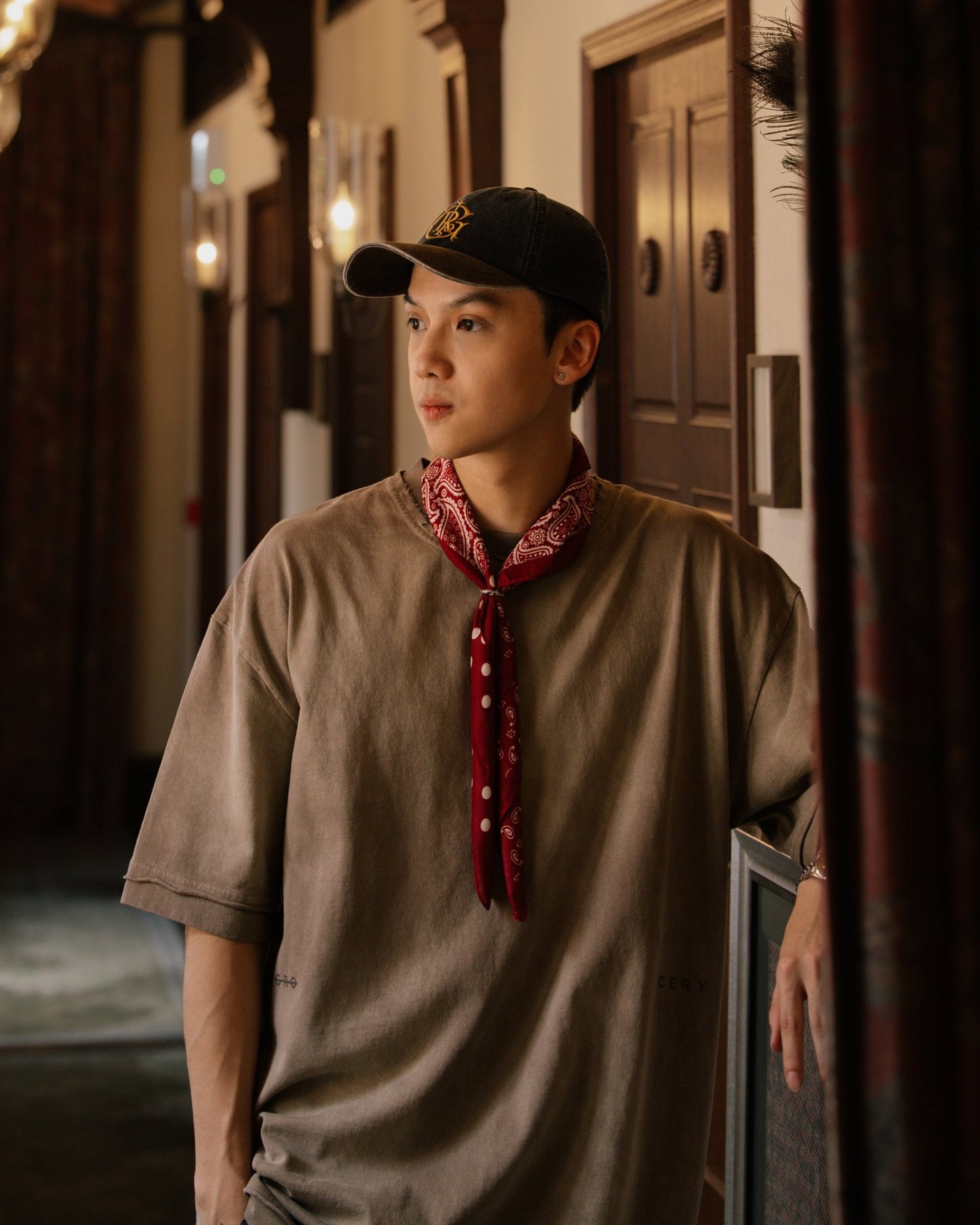 GROCERY DISTRESSED SMALL LOGO WASHED TEE/ FADED SAND - GROGROCERY