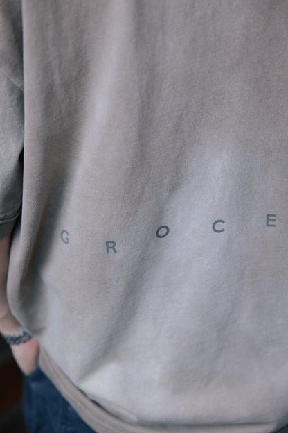 GROCERY DISTRESSED SMALL LOGO WASHED TEE/ FADED SAND - GROGROCERY
