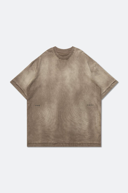 GROCERY DISTRESSED SMALL LOGO WASHED TEE/ FADED SAND - GROGROCERY