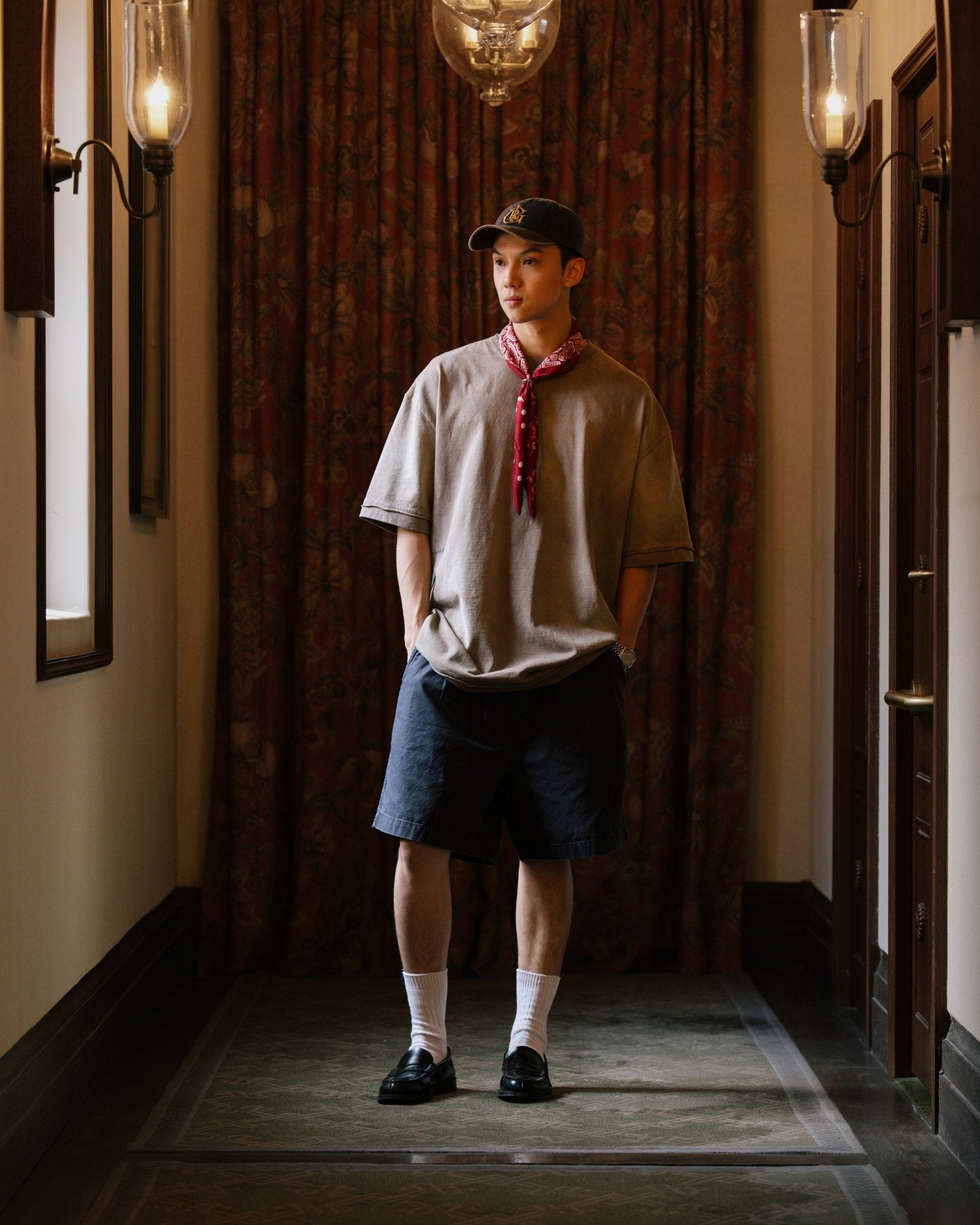 GROCERY DISTRESSED SMALL LOGO WASHED TEE/ FADED SAND - GROGROCERY