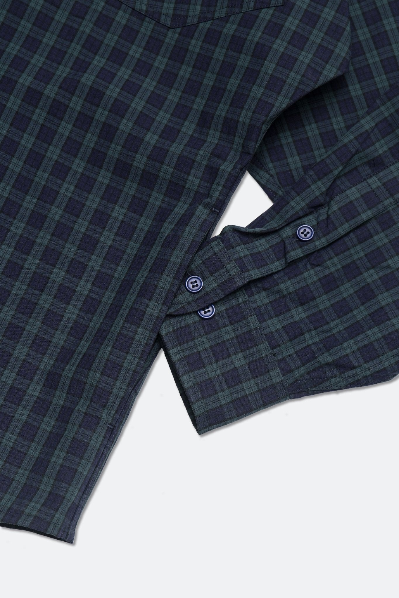 GROCERY DOUBLE POCKET OVERSIZED CHECK SHIRT/ NAVY & GREEN - GROGROCERY